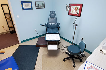 Podiatric exam room at North Penn Podiatry